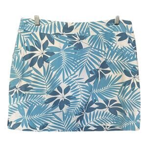 Loudmouth Blue & White Tropical Leaf Skort